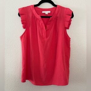 Monteau Pink Ruffle Sleeve Blouse
